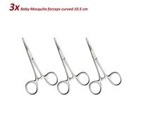 3 x Dentale Strumenti Pinze Baby Mosquito curva 10.5 cm Hemostat locking forceps