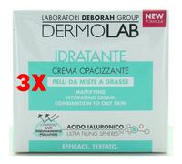 3 X Dermolab Viso Crema Idratante Opacizzante 50 Ml. Pelli Da Miste A Grasse An