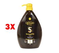 3 X Dermomed Bagnoschiuma Doccia Setificante Olio D'argan Dispenser 1000 Ml Idr