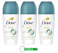3 X Dove deodorante Roll On Advanced Care Pera e aloe, deodorante antitraspirante con formula a triplo effetto umidità, 50 ml + portachiavi Beni Culinari