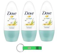 3 X Dove Go Fresh Aloe e Pera Deodorante Roll-On,48h Protezione Deodorante 50ml + Portachiavi Beni Culinari