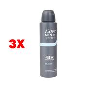 3 X Dove Men Care Deodorante Spray 48h Classic 150 Ml