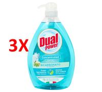 3 X Dual Power Piatti Gel Concentrato Bicarbonato & Salvia 1000 Ml