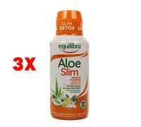 3 X Equilibra Slim Aloe Vera Succo Estratto Di Moringa 10 Giorni Detox 0,5 Litr