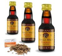3 x Essenza Single Malt Whisky Style 25ml - Aroma Senza Alcol Per 2,25L - Aroma Premium Per Liquori