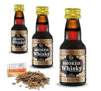 3 x Essenza Smoked Whisky Black 25ml - Aroma Senza Alcol Per 2,25L - Aroma Premium Per Liquori