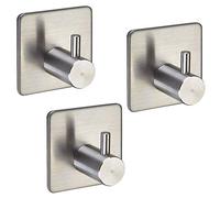 3 x Ganci da Parete PANDORA autoadesivi 3M Acciaio Inox antiruggine per Cucina & Bagno Gancio per Stoviglie