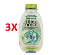 3 X Garnier Ultra Dolce Shampoo Acqua Di Cocco 250 Ml