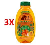3 X Garnier Ultra Dolce Shampoo Albicocca Per Bambini Ipoallergenico 250 Ml