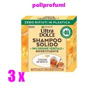 3 x Garnier ultra dolce shampoo solido vegetale al miele 60 g