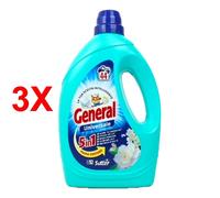3 X General Detersivo Liquido Lavatrice Universale - Formula 5 In 1 44 Lavaggi