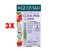 3 X Geomar Cera Depilatoria Di Precisione Click-pen Viso 3,6 Ml