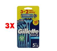 Gillette Sensor3 Rasoio Usa E Getta Cool Set da 5 Pezzi