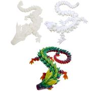3 x Giocattolo Drago, Drago Articolato, Drago Fidget Stampato In Drago, Statuetta Drago, Decorazione Di Halloween Mobilità Articolare Di Natale Per La Casa, Memorie Festa Per I Ragazzi