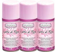 3 X HygienFresh Spray Deodorante Salva Tessuti e Ambiente LATTE DI ROSA 150 ML