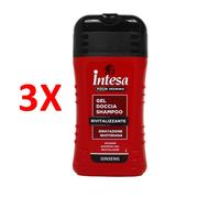3 X Intesa Pour Homme Gel Doccia Shampoo Rivitalizzante Ginseng 250 Ml