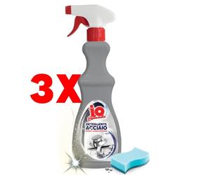 3 X Io Splendo Detergente Spray Acciaio 625 Ml. Pulisce Lucida Protegge