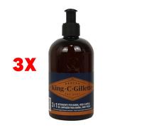 3 X King C Gillette Detergente Barba Viso Capelli 350 Ml