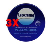 3 X Leocrema Crema Corpo Idratante 50 ml per Pelle Morbida