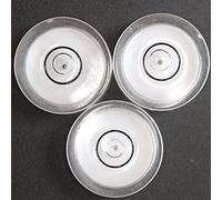 3 x Livelle sferiche ad alcol bolla in acrilico con sfera guida in metallo, Bianco/Livella a bolla piccola, custodia in acrilico, livella per superfici, centro bersaglio fiala tonda