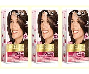 3 X L'OREAL EXCELLENCE CREME 5 CASTANO CHIARO Tintura per capelli