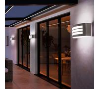 3 X Lusso Esterno Parete Luci Base Acciaio Inox Faretto IP44 Lampade 1xE27 [EEK: Non valutato]