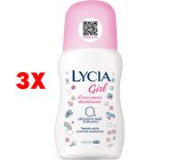3 X Lycia Girl Il Mio Primo Deodorante Roll On 48 H Testato Controllo Pediatrico