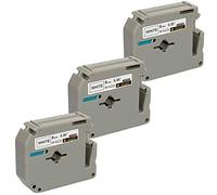 3 x M K221 (9mm x 8m) Nero su Bianco Nastro compatibile per Brother P-Touch PT-55 PT55 PT-65 PT65 PT-70 PT70 PT-80 PT80 PT-85 Pt85 PT-90 Pt90 PT-100 PT100 PT-110 PT110 etichettatrici