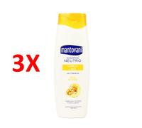 3 X Mantovani Shampoo Neutro Capelli Lisci Con Olio Di Noci 400 Ml.