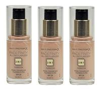 3 x Max Factor Facefinity All Day Flawless 3in1 Foundation - Golden 75 30ml by Max Factor