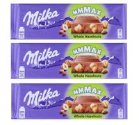 3 x Milka MMMAX Tavoletta di Cioccolato Intere Nocciole Cioccolato al Latte con Nocciola Intera 270 g