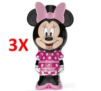3 X Minnie Mouse 2in1 Shower Gel & Shampoo 2d 400 Ml