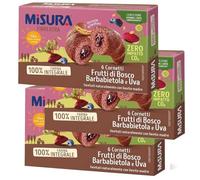 3 X Misura Cornetti ai Frutti di Bosco Barbabietola e Uva 100% Farina Integrale 308 gr Una morbida pasta sfoglia lievitata naturalmente con lievito madre e una golosa farcitura