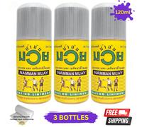 3 X Namman Muay Thai Boxing Liniment Oil 120Ml Riscaldamento E Recupero