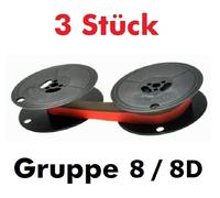 3 x Nastro Colorato Gruppo 8 Nylon Con Occhiello Olivetti Lettera DL Valentine