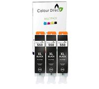 3 X Nero Colour Direct Compatibile Cartucce d'inchiostro Sostituzione Per Canon PGI 550XL Nero - Funziona con Canon Pixma MG5450 MG5550 MG5650 MG6350 MG6450 MG6650 MX725 MX925 MX725 MG7150 iP7250 Stampanti
