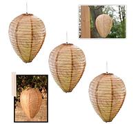 3 x nido deterrente per vespe, nido per vespe da esterno, riutilizzabile, nido finto, per casa e giardino all'aperto, protezione antimosche e api