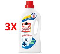 3 X Omino Bianco Detersivo Liquido Igienizzante Bucato Lavatrice Derma Tested 3