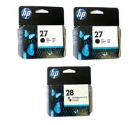 3 X Originale Cartucce HP Deskjet 3325 3420 3425 3520 3550-3845/27+28 Tinte