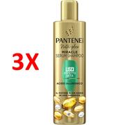 3 X Pantene Nurei Plex Miracle Serum Shampoo Lisci Effetto Seta Con Acido Ialur