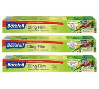 3 x pellicola trasparente senza PVC con lama curva, facile da tagliare, facile da usare, senza BPA, 100% riciclabile, non PVC, perfetta per confezionare alimenti congelati e mantenere il cibo fresco,