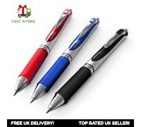 3 X Pentel BL77 Retraibile Gel a Sfera Penne - 0.7mm Punta - Nero Blu e Rosso