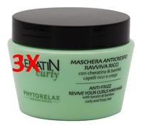 3 X Phytorelax Keratin Curly Maschera Ravviva Riccci Anticrespo 250 Ml