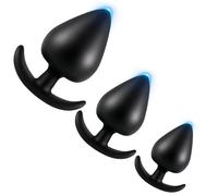 3 x Plug Anale in Silicone, Set Plug Anale-Dilatatore Donna, Anal Sesso Giocattoli, Per Adulti Sextoy, Per Uomini Donne Coppie Principianti, Butt Nero(Piccolo/Medio/Grande)
