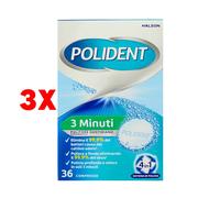 3XPulitore per Igiene della Protesi Dentale, 36 Compresse, 3 Minuti, Gusto Menta