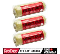 3 X ProDec 22.9cm Resistente Tessuto Ricariche Rullo Paint Maniche Trade Qualità