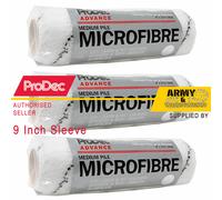 3 X Prodec 22.9cm x4.4cm Microfibra Manica Medio Pila Pittura Rullo Cover Liscio