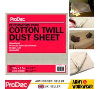 ProDec Lenzuola antipolvere in twill di cotone resistente per rivestire pavimenti, mobili, scale, corridoi e pavimenti, confezione tripla da 24 "x 3"