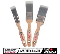 3 X Prodec Ghiaccio Fusion Pennello Piatto Taglio Set Sintetico Spazzole Vernice