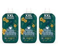 3 x Puro Amore Ammorbidente Golden Fly Oro 86 Lavaggi Extra Profumo